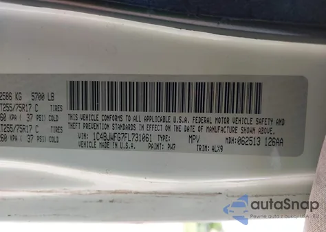 2015 Jeep Wrangler Unlimited Rubicon Hard Rock z USA, uszkodzony, nr VIN 1C4BJWFG7FL731061